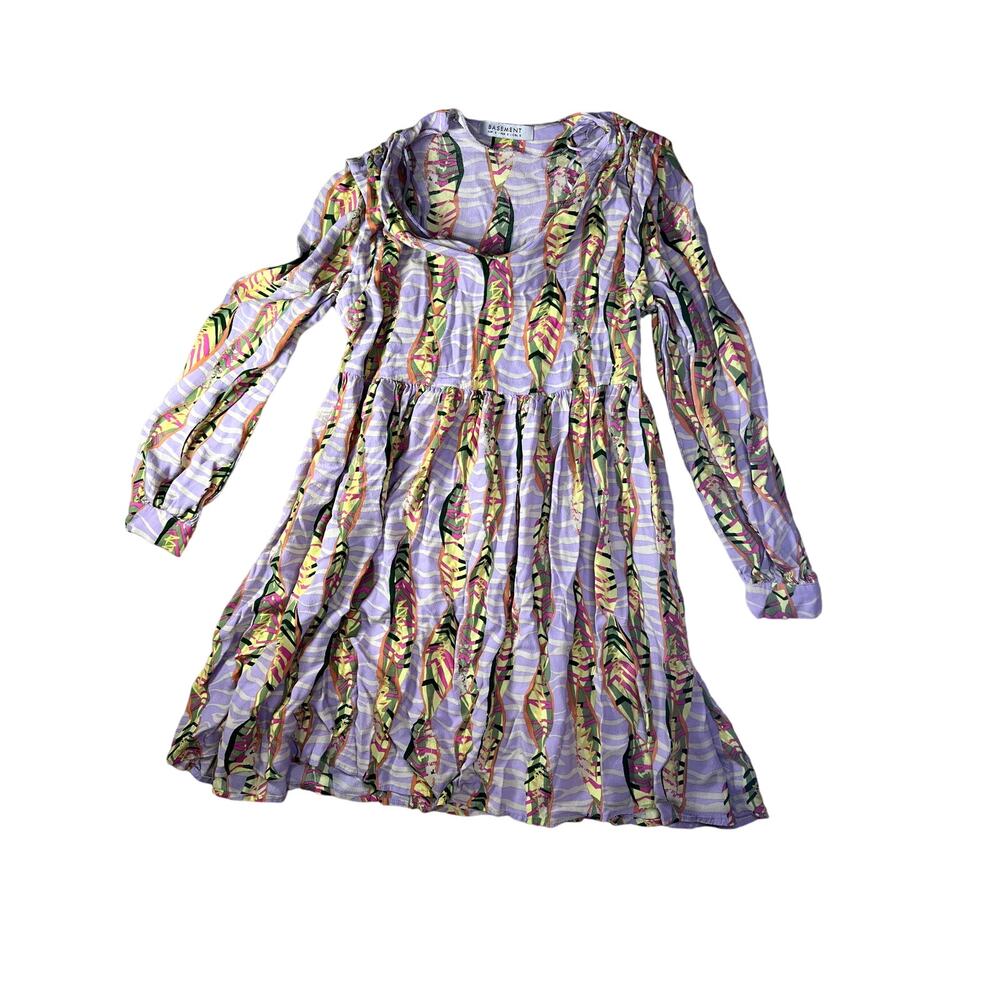 Basement Dress Women's Size Small Purple Fairycore Preppy Old Money Long Sleeve